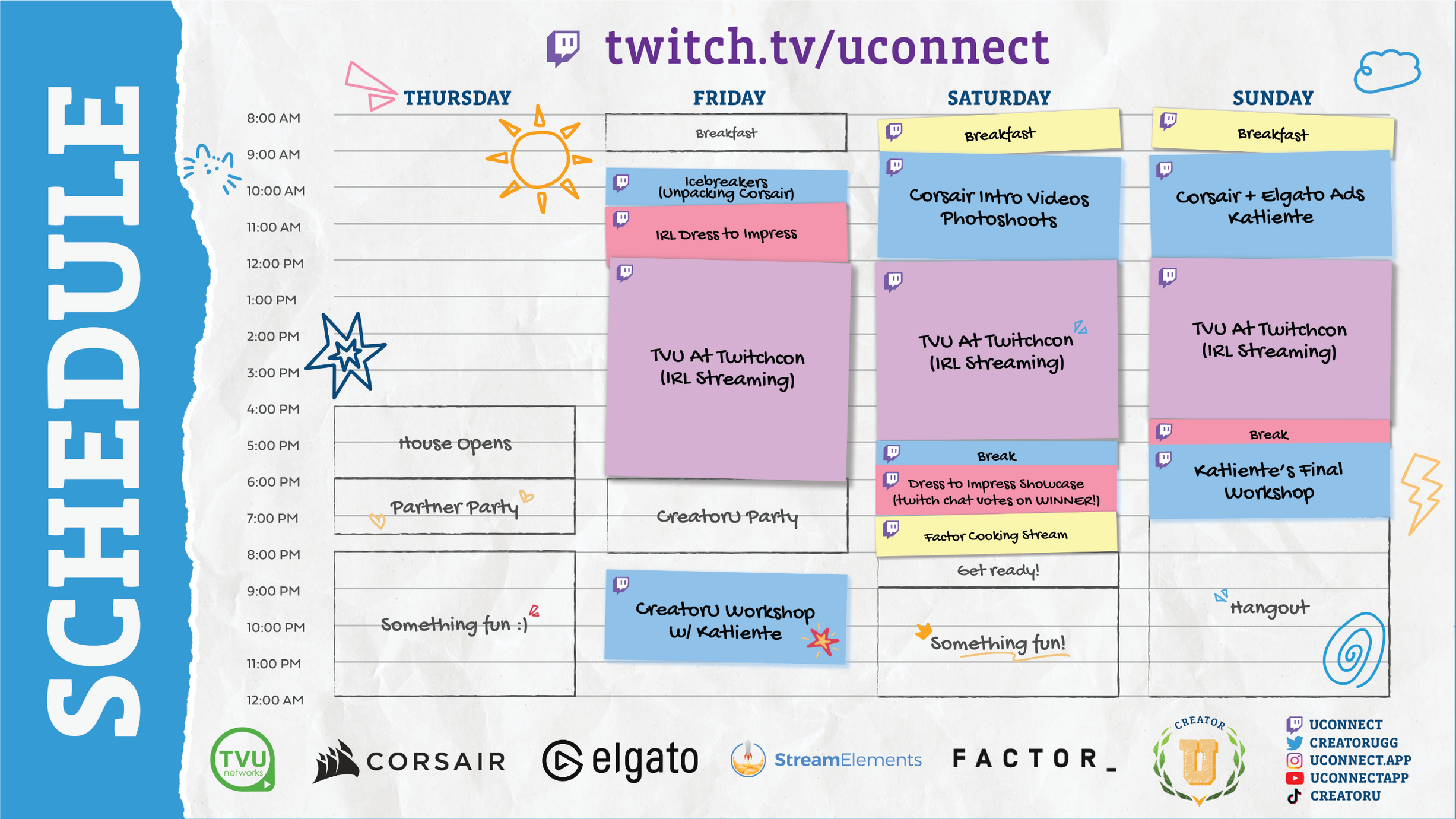 creator u 2024 schedule