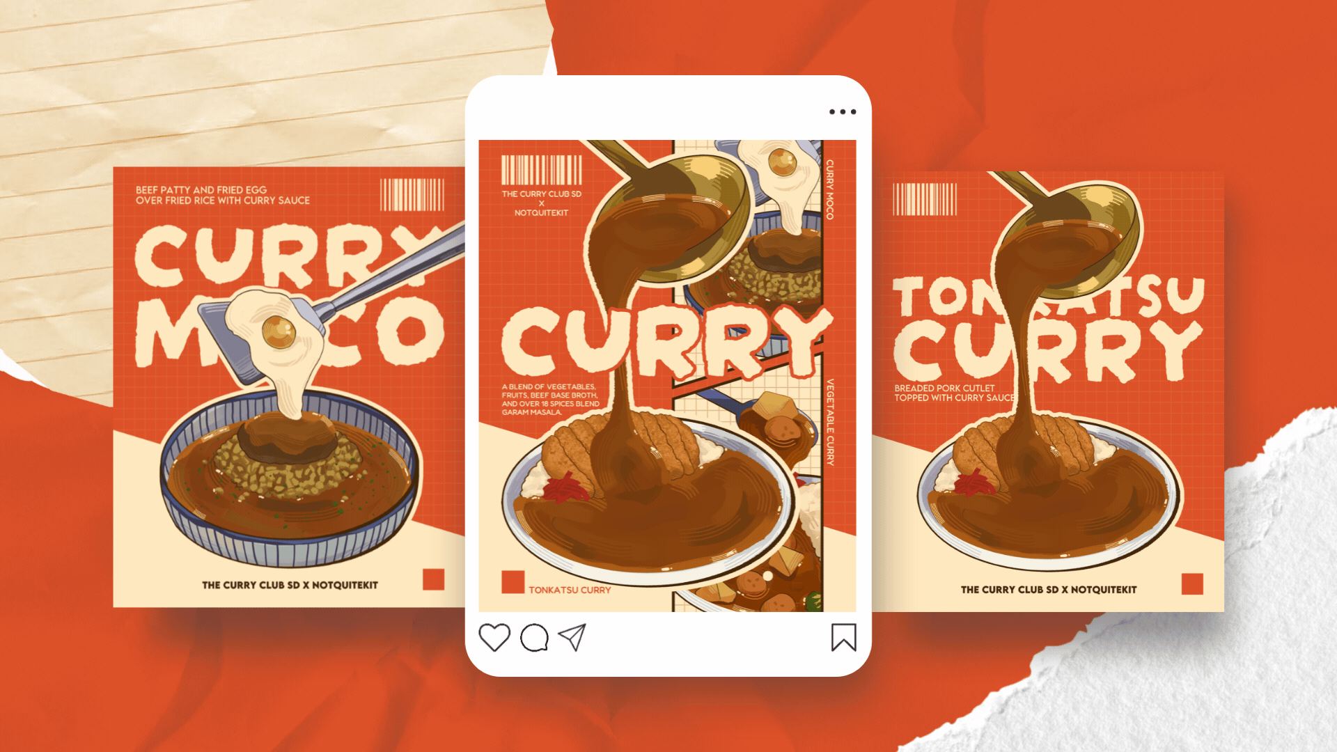 curry club san diego 1st anniversary merchandise + graphics